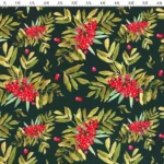 Oil Color Upholstery Fabric with Poinsettia Pattern