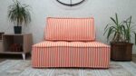 orange striped floor sectional sofa 8