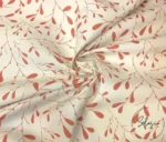 Peach Mini Leaf Motif Upholstery Fabric