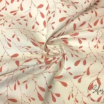 Peach Mini Leaf Motif Upholstery Fabric