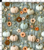 Pumpkin and Flower Pattern Drapery Upholstery Fabric - Image 4