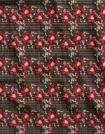 Red Green Plaid and Pearl Patterned Fabric - Image 3