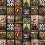 Tree and Deer Patterned Patchwork Fabric (Drapery and Sofa Upholstery)
