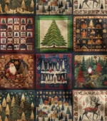 Tree and Deer Patterned Patchwork Fabric (Drapery and Sofa Upholstery) - Image 4