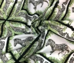 Zebra and Leaf Motif Upholstery Sofa and Curtain Fabric
