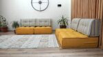 Striped Tufted Floor Chair