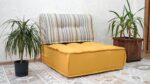 Striped Tufted Floor Chair