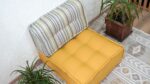 Striped Tufted Floor Chair