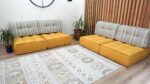 Striped Tufted Floor Chair