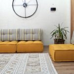 Striped Tufted Floor Chair