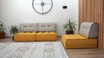 Striped Tufted Floor Chair