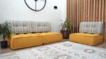Striped Tufted Floor Chair