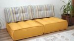 Striped Tufted Floor Chair