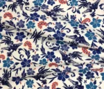 Blue Blanc Flower Motif Upholstery Fabric Model - Image 3