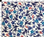 Blue Blanc Flower Motif Upholstery Fabric Model
