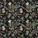 Botanical Flowers Designed Sofa and Background Curtain Fabric