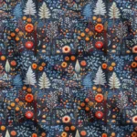 Colorful Flower and Plant Patterned 3D Fabric Model