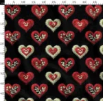 Elegant Fabric Pattern with Flower and Heart Design with Embroidery Effect - Image 5