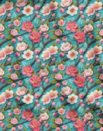 Fabric for Curtains Featuring Mint Flowers and Branches - Image 3