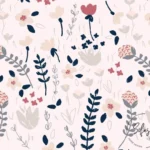 Fabric Model for Flower Motif Sofa and Curtain