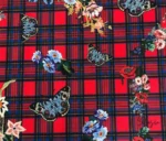 Floral Embroidered Plaid Pattern Upholstery and Drapery Fabric - Image 5