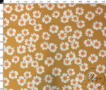 Mustard Background and Daisy Motif Fabric Model - Image 3