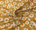 Mustard Background and Daisy Motif Fabric Model