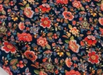 Navy Blue Floor Flower Motif Sofa Fabric - Image 3