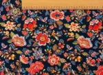 Navy Blue Floor Flower Motif Sofa Fabric - Image 5