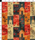 Ramadan Themed Floral Ethnic Fabric Model - Image 3
