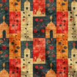 Ramadan Themed Floral Ethnic Fabric Model