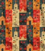 Ramadan Themed Floral Ethnic Fabric Model