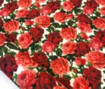 Red Rose Patterned Sofa and Curtain Fabric