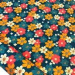 Sofa Fabric Model Prepared with Colorful Flowers