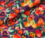 Upholstered Sofa and Background Curtain Fabric with Multi-Colored Flowers - Image 5