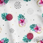 Upholstery fabric with devetabase leaves and different figures