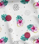 Upholstery fabric with devetabase leaves and different figures