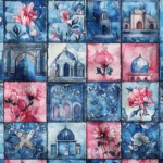 Upholstery Fabric with Floral Patchwork Design
