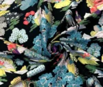 Upholstery Fabric with Japanese Flower and Tree Design - Image 3