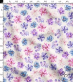 Upholstery Ikat Fabric Model with Purple Pink Floral Water Dye Design - Image 3