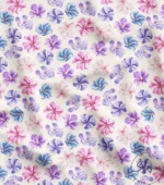 Upholstery Ikat Fabric Model with Purple Pink Floral Water Dye Design