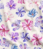 Upholstery Ikat Fabric Model with Purple Pink Floral Water Dye Design - Image 4