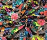 Black Upholstery and Drapery Fabric with Colorful Flowers Pattern - Image 4