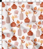 Bohemian Style Terracotta Vase Design Floral Fabric - Image 3