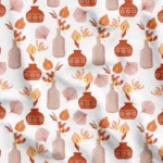 Bohemian Style Terracotta Vase Design Floral Fabric