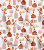 Bohemian Style Terracotta Vase Design Floral Fabric