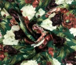 Carnation Flower Green Colored Drapery and Cushion Fabric - Image 4