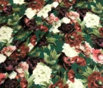Carnation Flower Green Colored Drapery and Cushion Fabric - Image 5