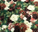 Carnation Flower Green Colored Drapery and Cushion Fabric - Image 6