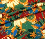 Colorful Tropical Floral Nostalgic Drapery Fabric - Image 3